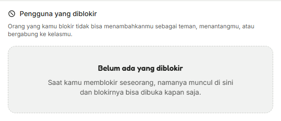 Daftar blokirmu di Pengaturan, bagian Privasi.