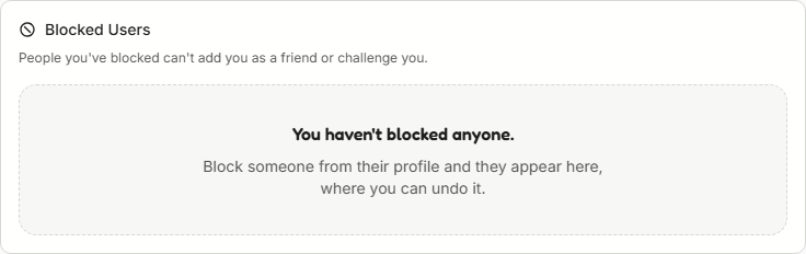 Your blocked list, in Settings.